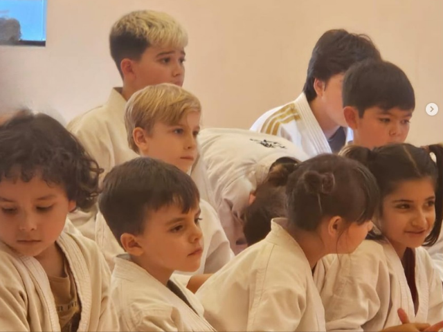 Turma de judô infantil de 5 a 7 anos treinando na Escola Kyto, Vila Leopoldina